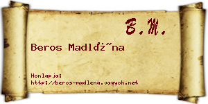 Beros Madléna névjegykártya