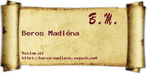 Beros Madléna névjegykártya